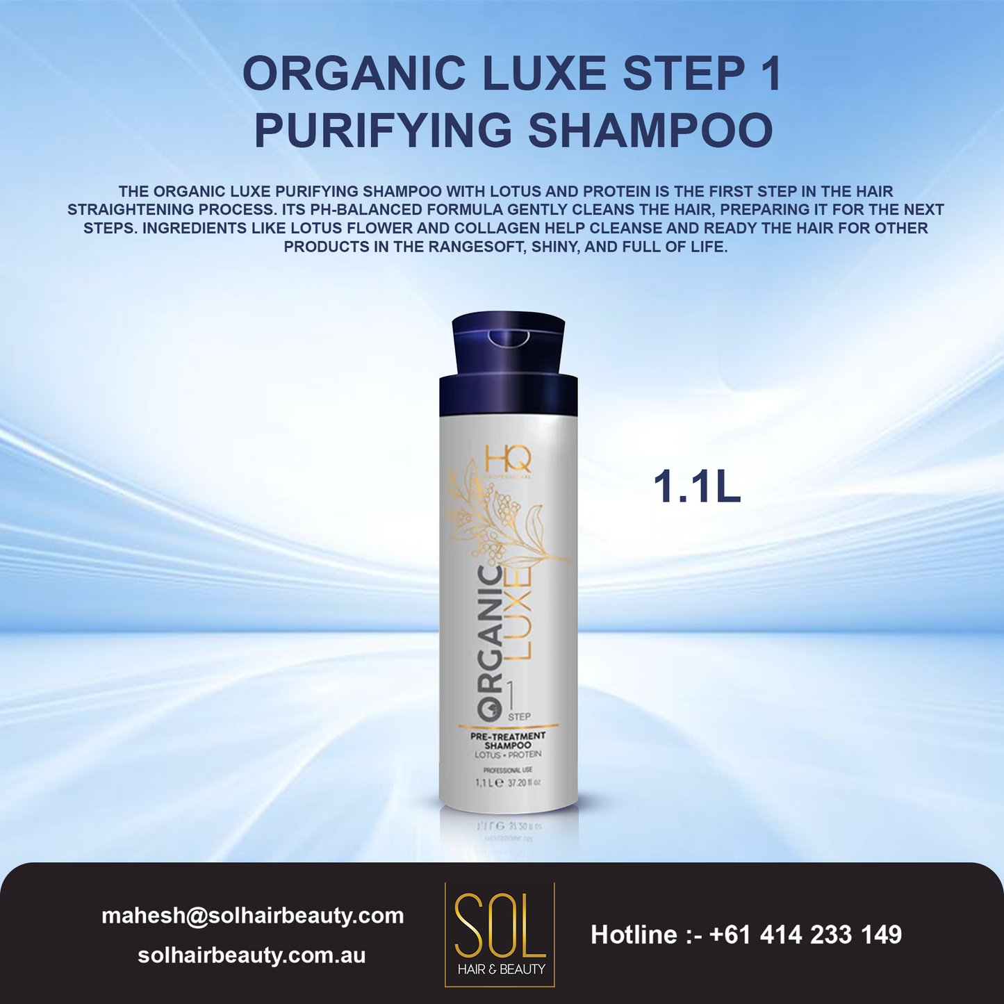 Organic Luxe Step 1 – Purifying Shampoo