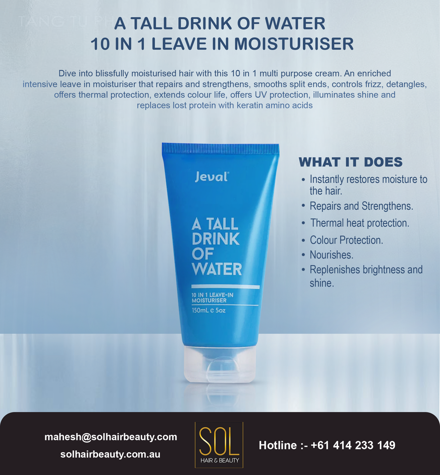Jeval A Tall Drink Of Water - 10 In 1 Leave In Moisturiser 150ml