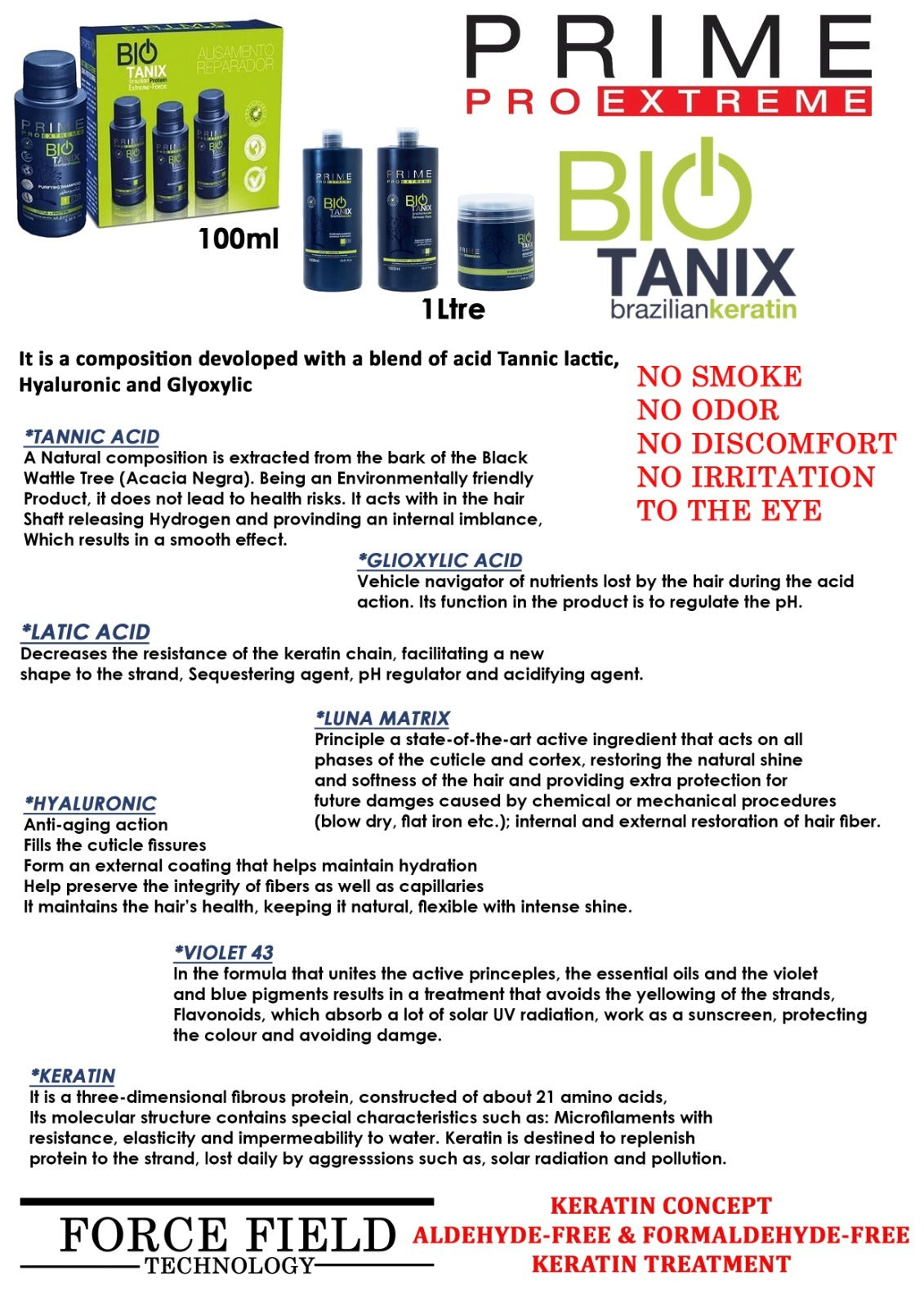 Bio Tanix Prime Pro Extreme Brazilian Keratin Hair Treatment