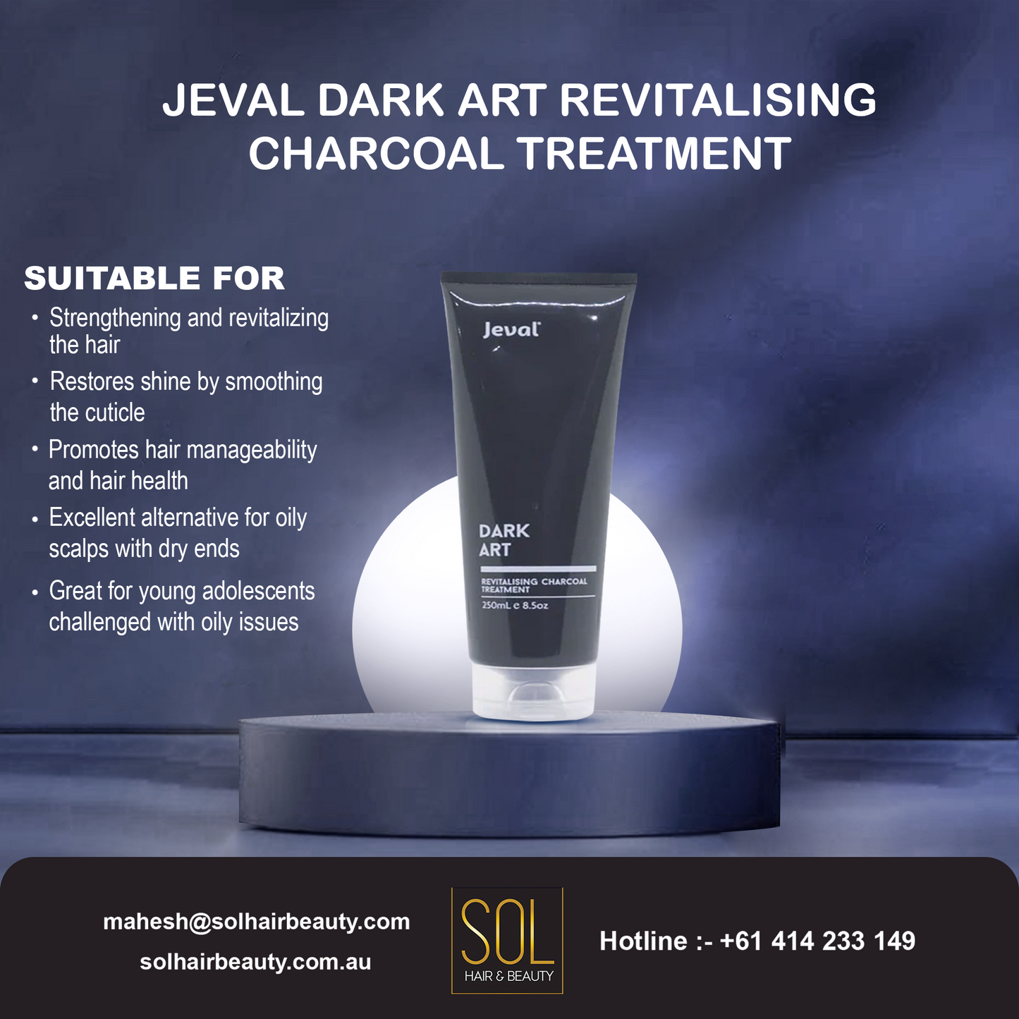 Jeval Dark Art Revitalising Charcoal Treatment 250ml